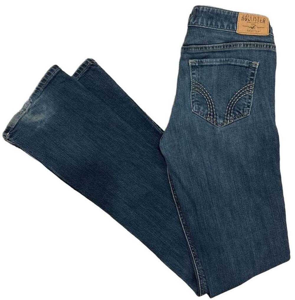 Hollister Low Rise Bootcut Jeans Womens Size 3R W26 L33 Medium Wash Stretch Y2K